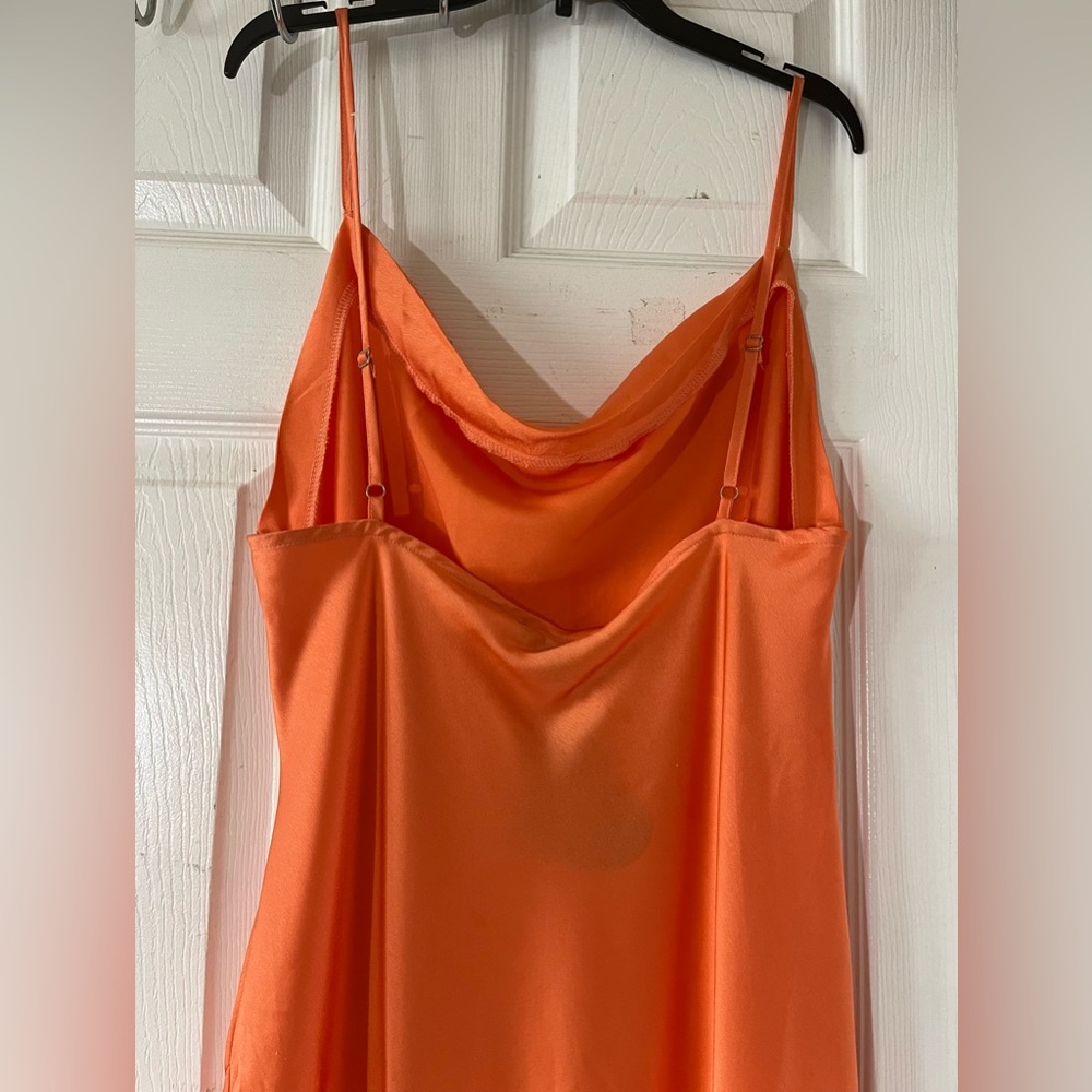 Paper Heart Elegant Orange Sleeveless Maxi Dress L - Picture 4 of 12